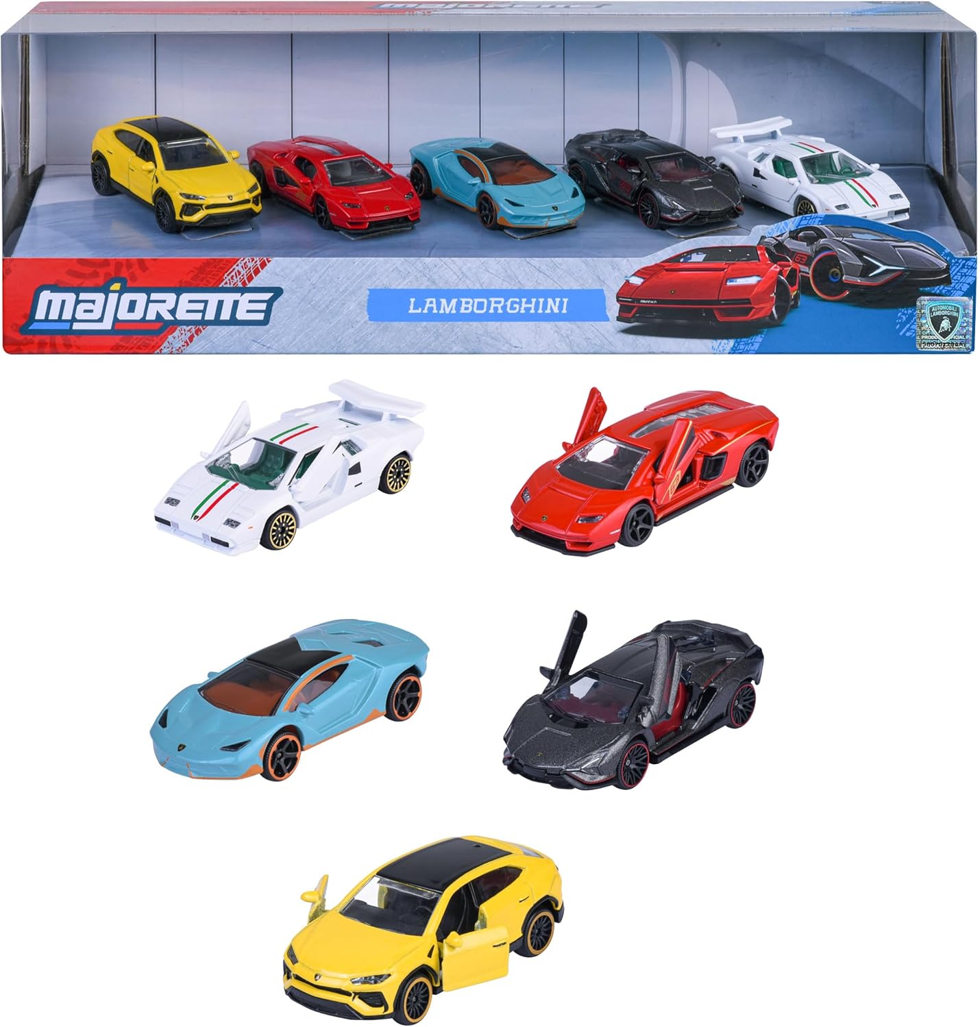 Majorette Lamborghini Car Set (5 Cars) - Metal Collectible Toy Cars - Colorland Toys