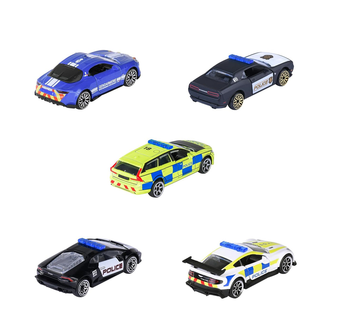 Majorette Rescue World 5-Piece Metal Police Car Gift Pack 8503105001 — image 2