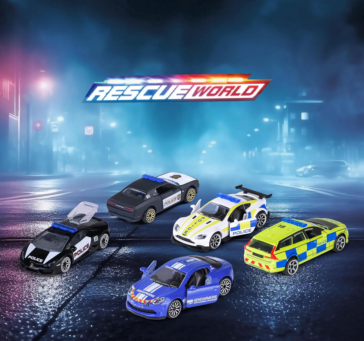 Majorette Rescue World 5-Piece Metal Police Car Gift Pack 8503105001 — image 5
