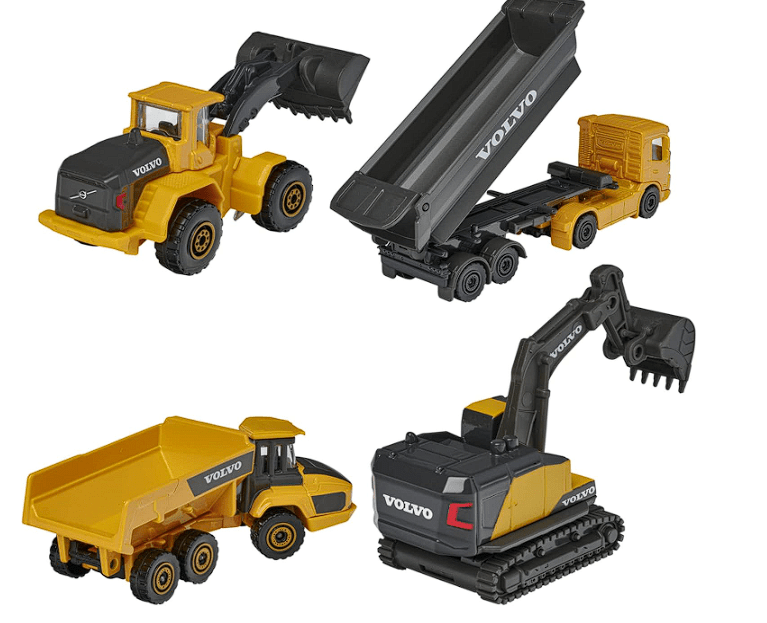 Majorette Volvo Construction Die - Cast 4 - Pcs Giftpack 212057287 - Colorland Toys