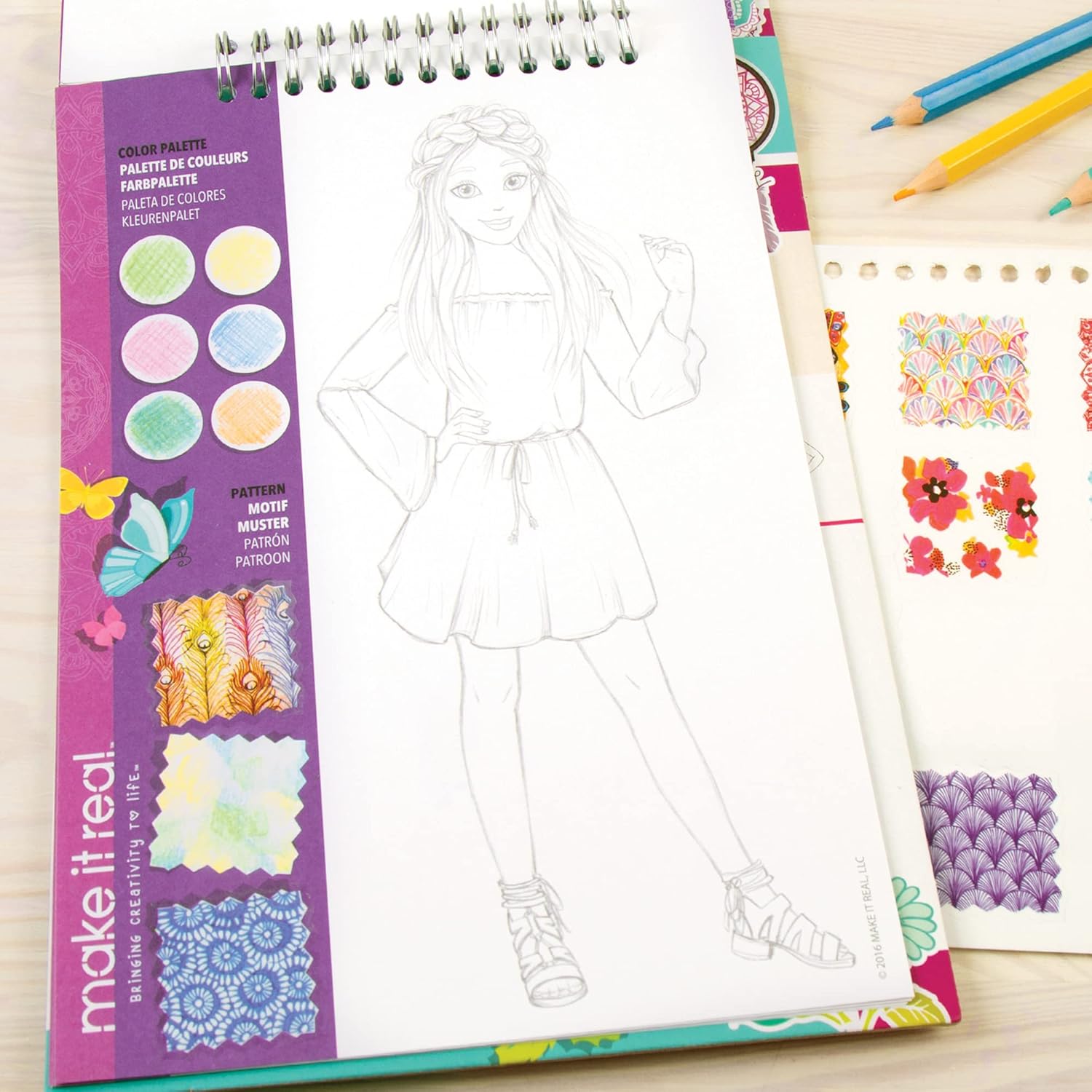 Make It Real Fashion Design Sketchbook Blooming Creativity 3202 - Colorland Toys