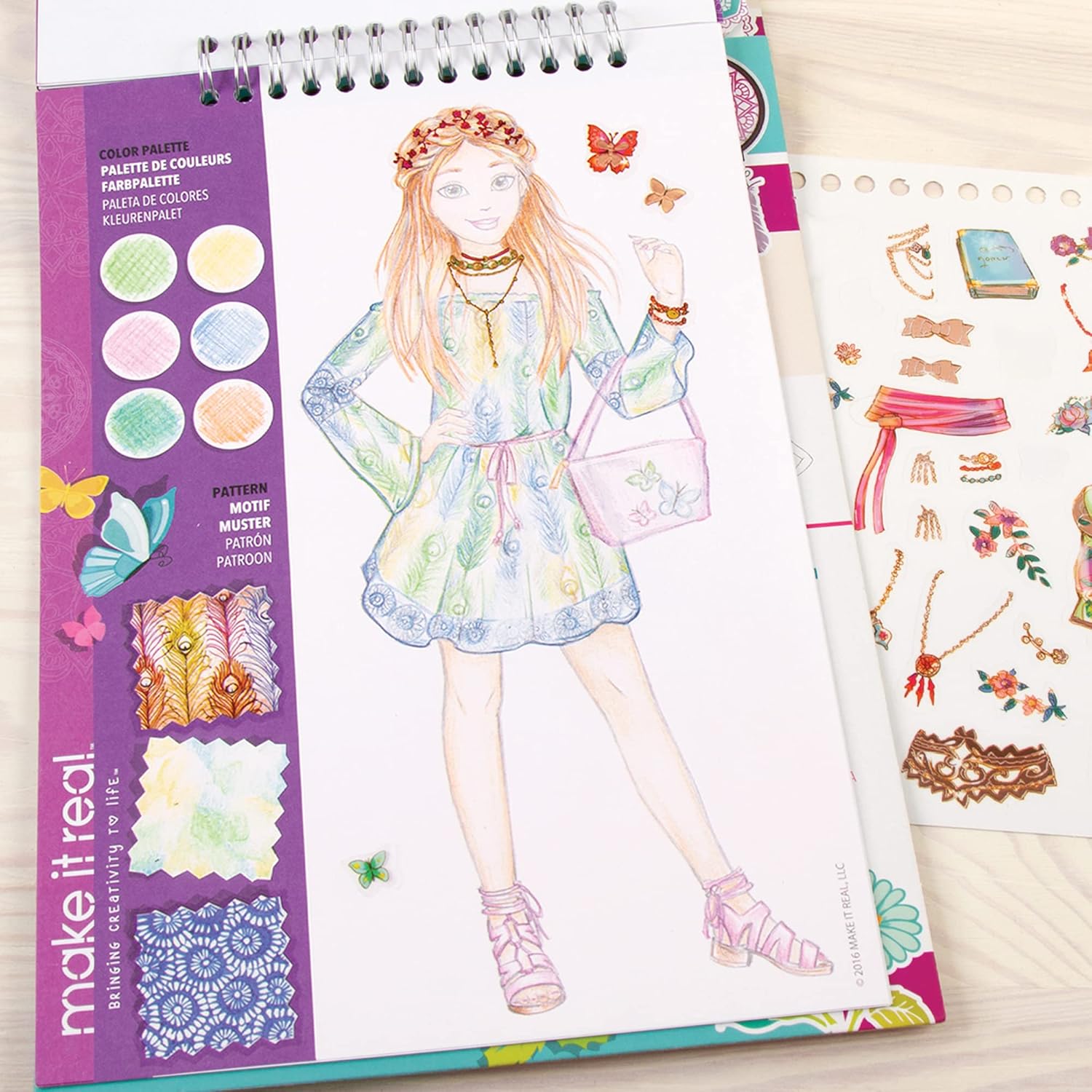 Make It Real Fashion Design Sketchbook Blooming Creativity 3202 - Colorland Toys