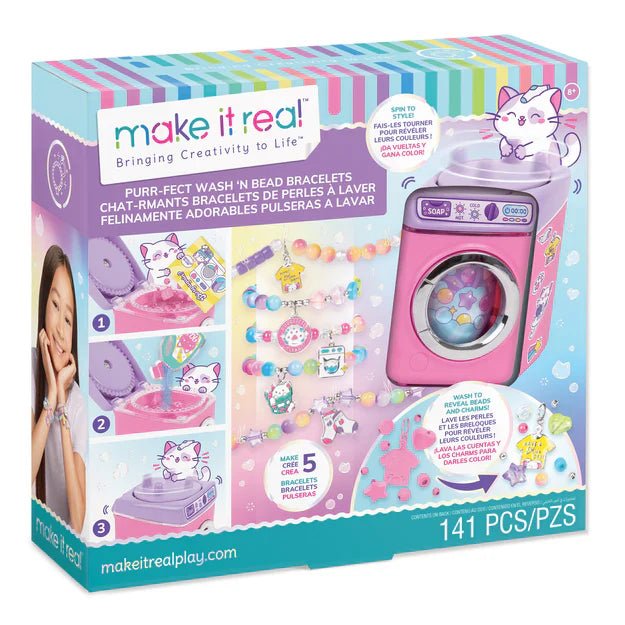 Make It Real Purr - Fect Wash ‘N Bead Bracelets 1466 - Colorland Toys