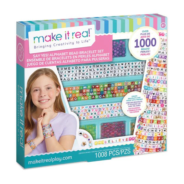 Make It Real Say Yes! Alphabet Bead Bracelet Set 1742 - Colorland Toys