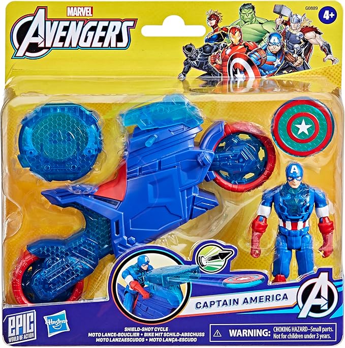 Marvel Avengers Captain America Shield-Shot Cycle Action Figure G0889