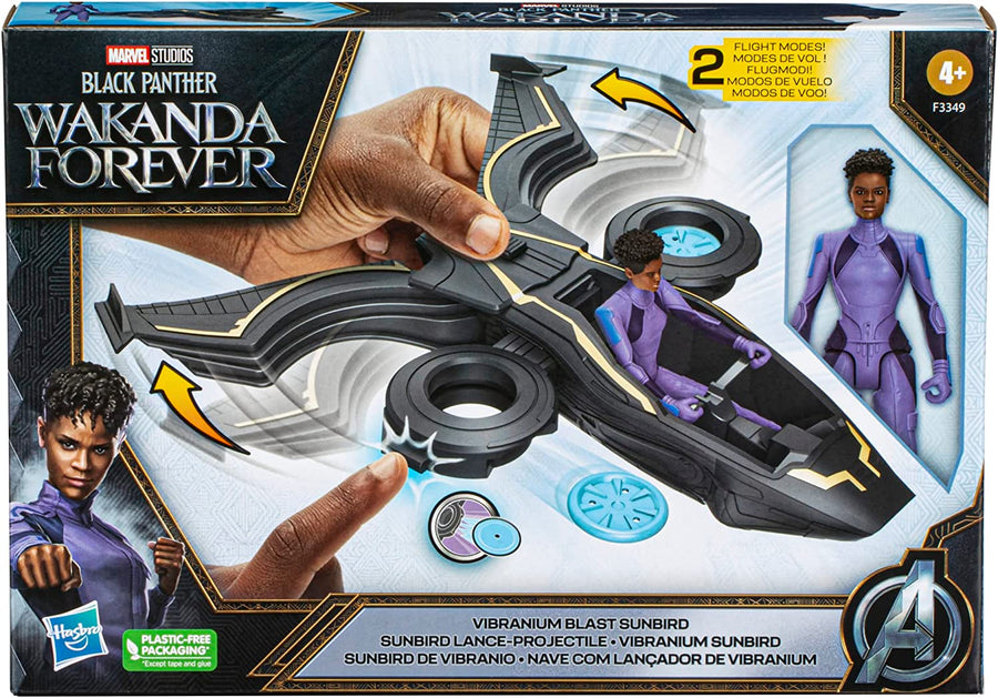 Marvel Black Panther Wakanda Forever Vibranium Blast Sunbird Jet with Shuri F3349