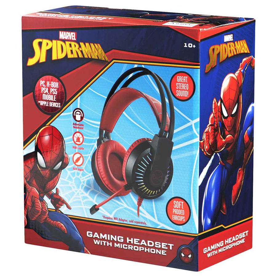 Marvel Gaming Headphone with Boom Mic - Spiderman MV-2000-SM