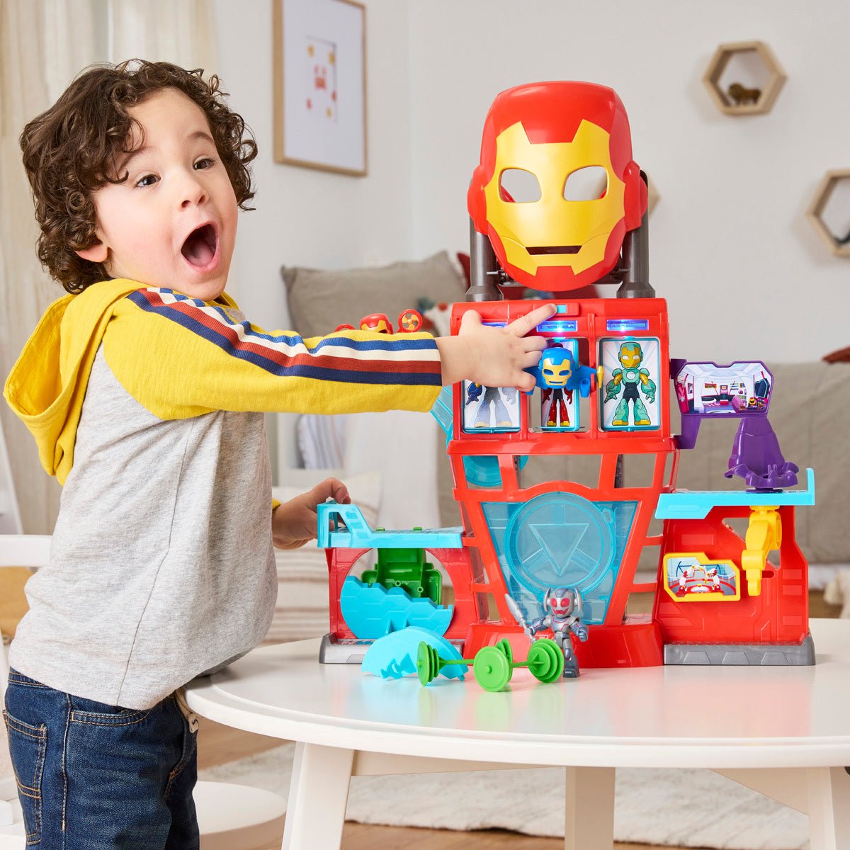 Marvel Iron Man & His Awesome Friends Iron Quarters 3-Inch Playset G1259 — image 7