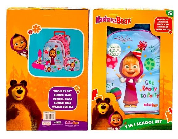 Masha and the Bear Get Ready To Party 5 - in - 1 School Set 18inch TBT235IN1C28 - 18 - Colorland Toys