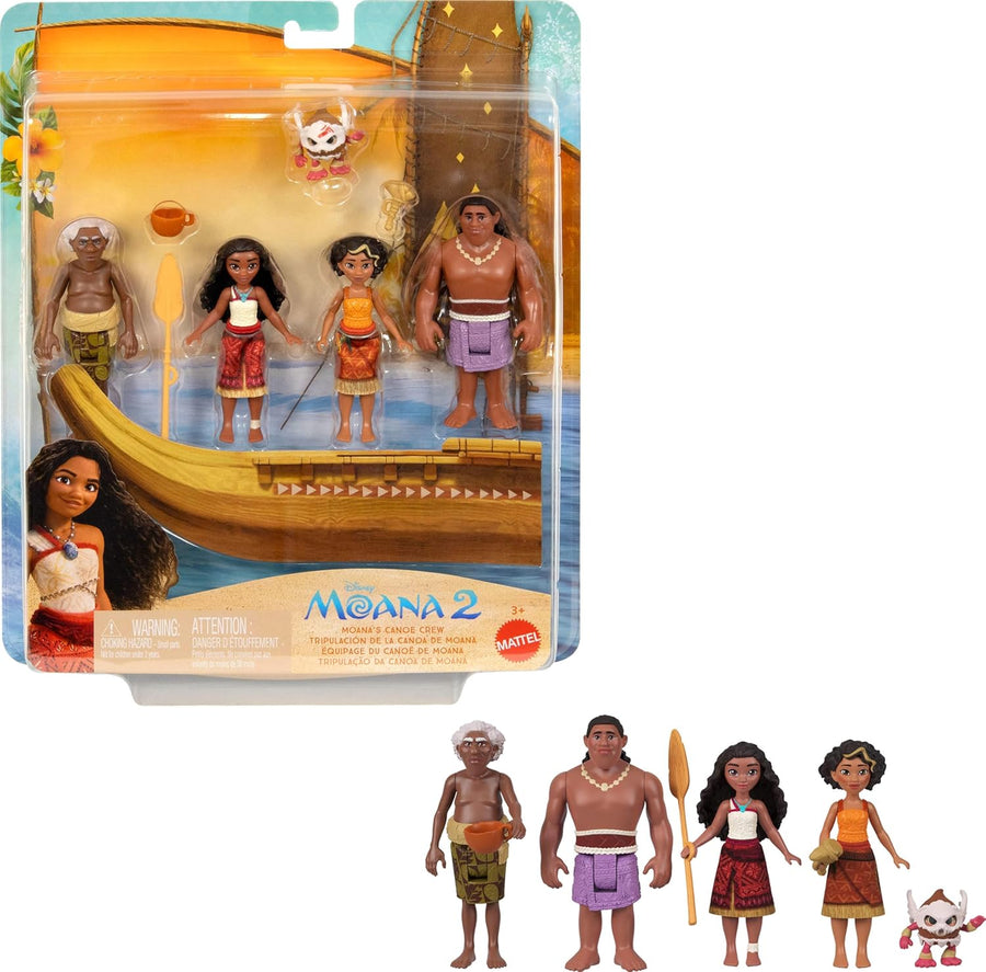 Mattel Disney Moana 2 Moana’s Canoe Crew Playset with 5 Dolls
