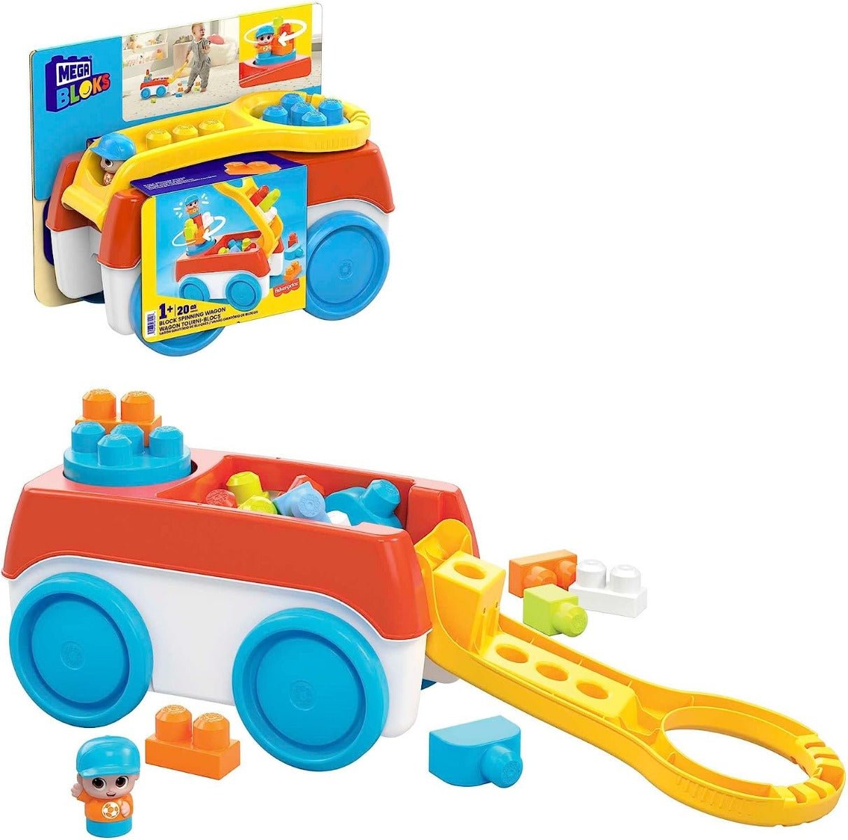 Mega Bloks Block Spinning Wagon HHN00 - Colorland Toys