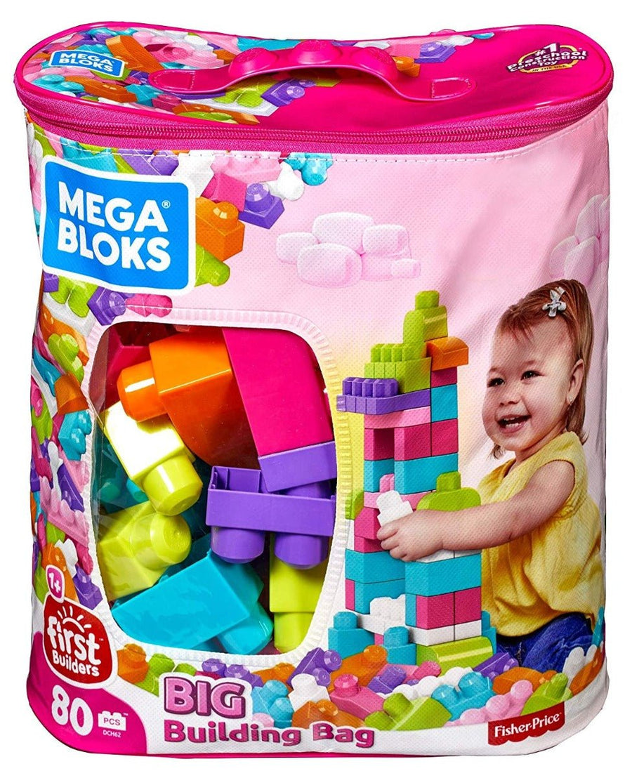 Mega Bloks First Builders Big Building Bag 80-Pieces Pink DCH62