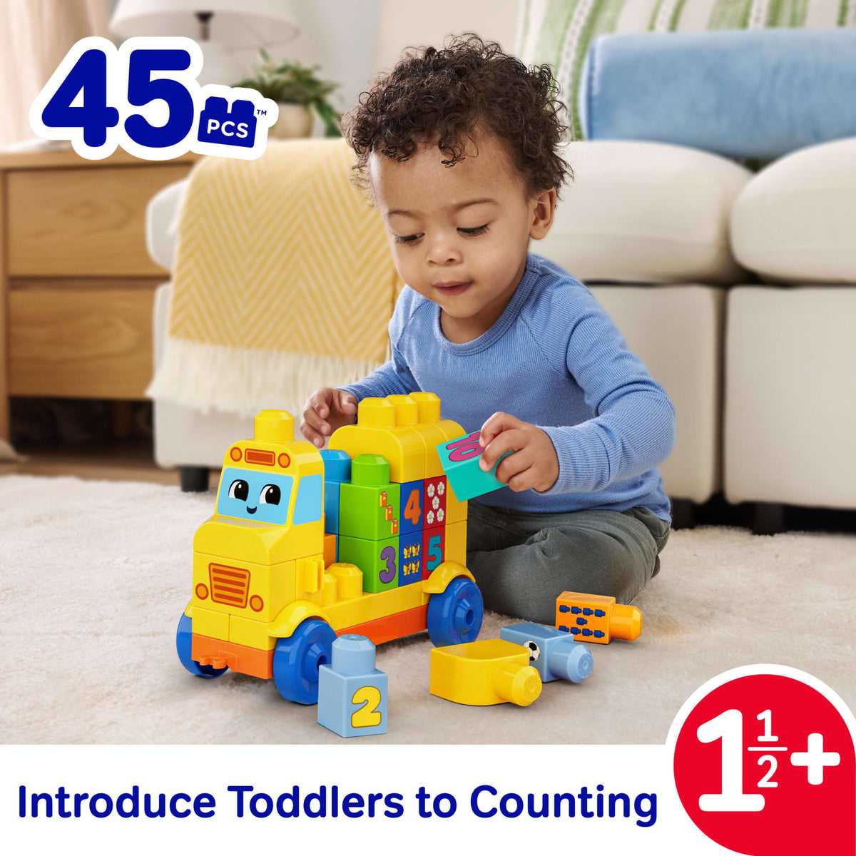 MEGA BLOKS First Builders Build & Count Bus Block Toy (45 Pieces) — image 2