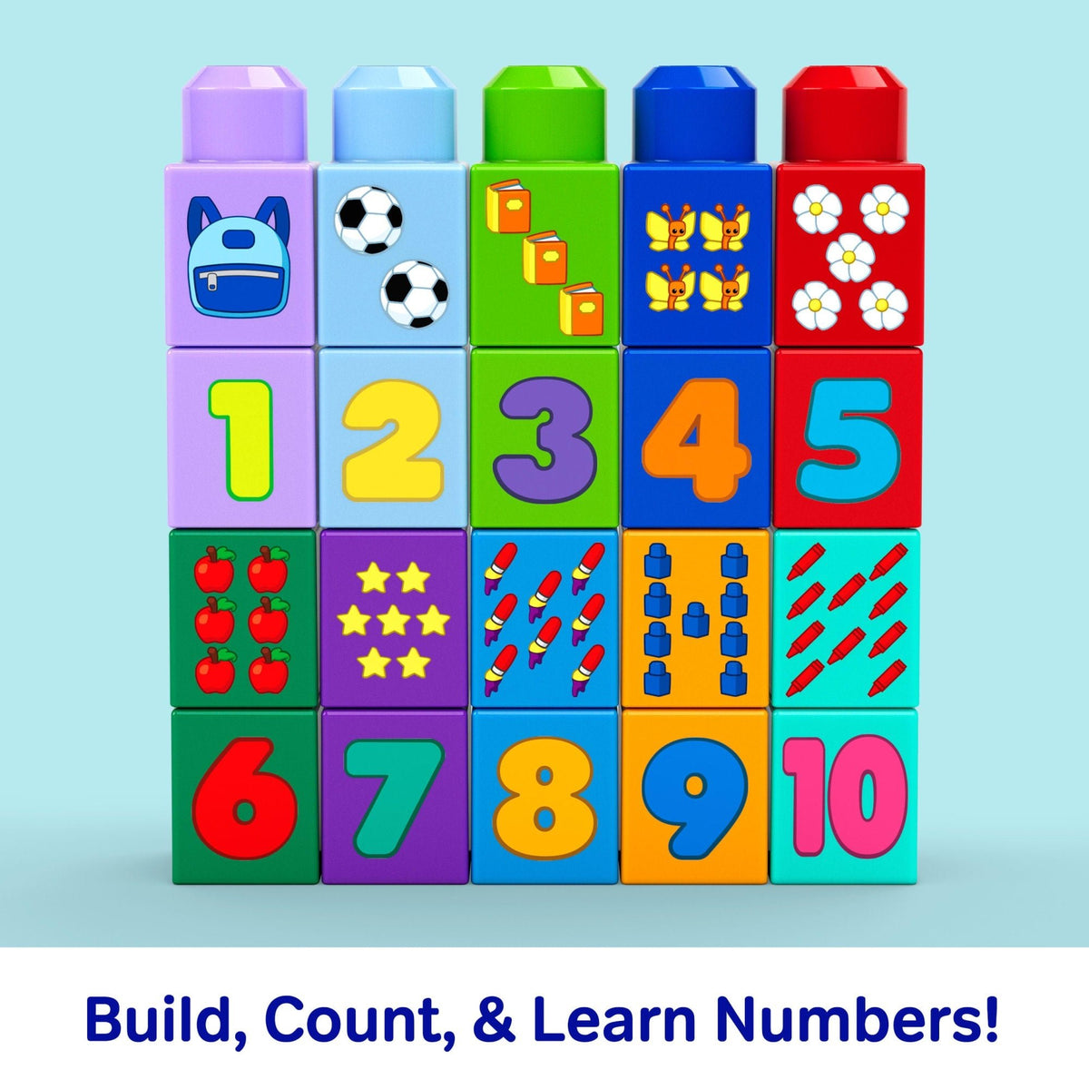 MEGA BLOKS First Builders Build & Count Bus Block Toy (45 Pieces) — image 3