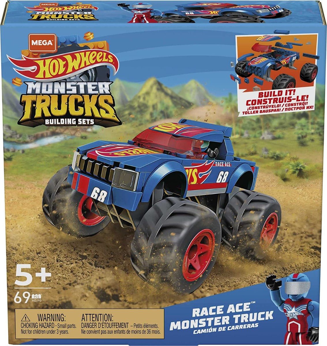 Mega Brands Hot Wheels Race Ace Monster Truck HDJ93 - Colorland Toys