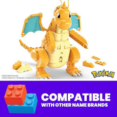 Mega Construx Pokemon Dragonite Figure with Motion Building Set HKT25 - Colorland Toys