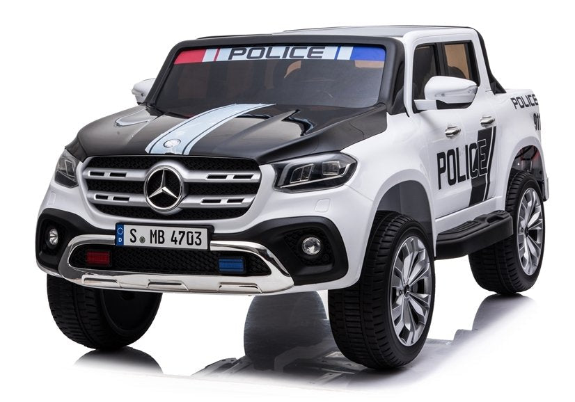 Megastar Licensed Ride On Mercedes Benz Police Car White 606J — image 1