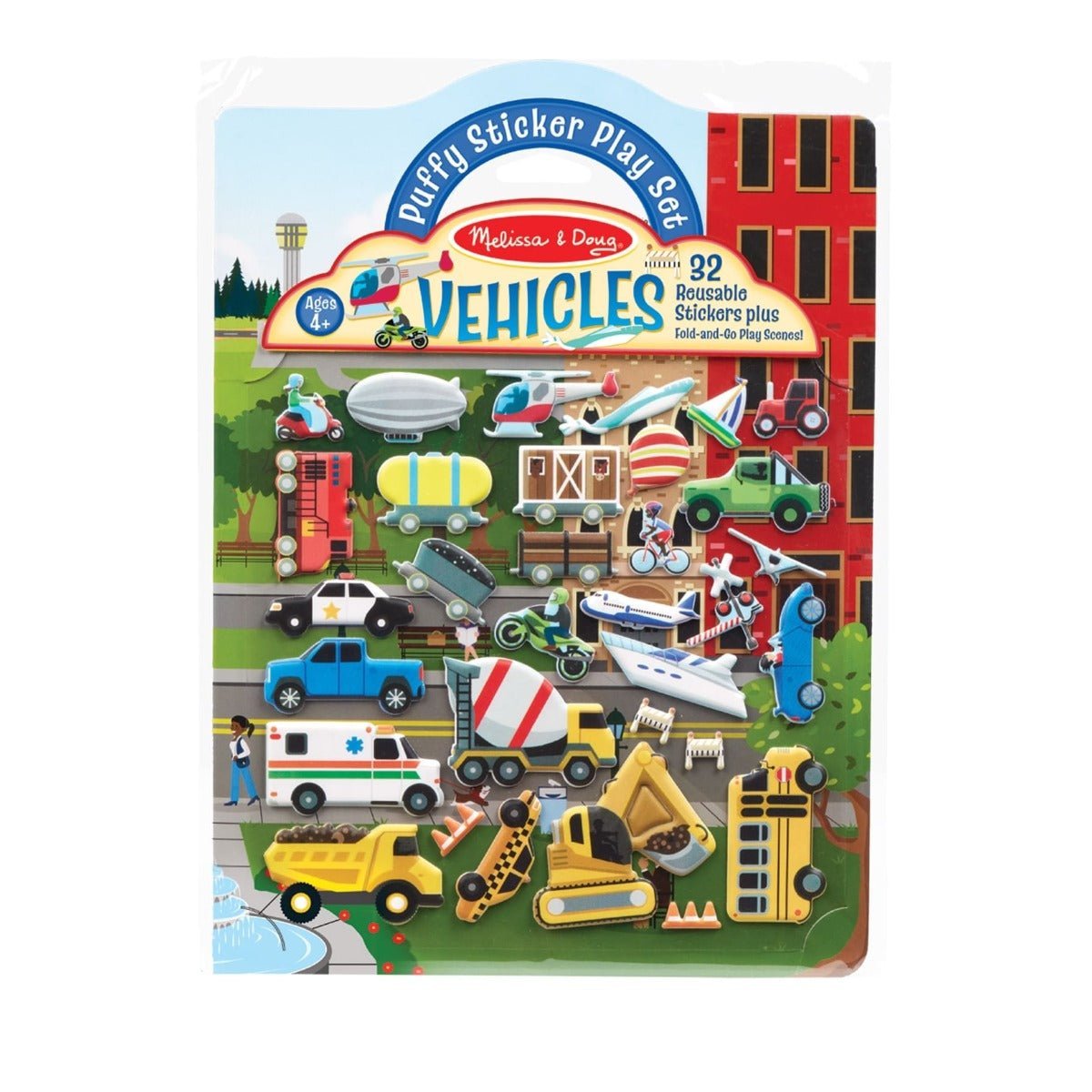 Melissa & Doug Vehicles Puffy Sticker Play Set 30522 - Colorland Toys
