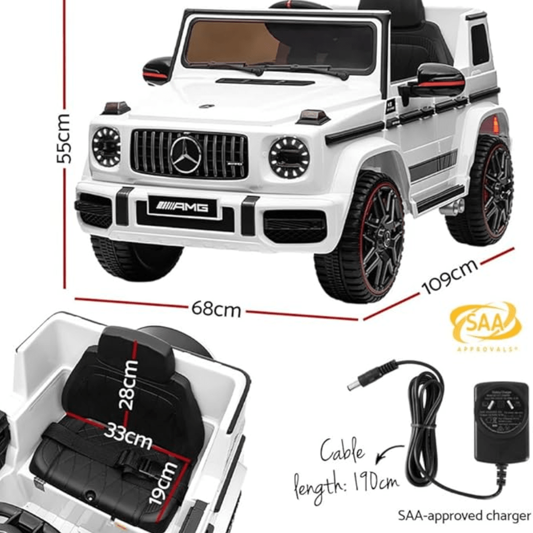 سيارة مرسيدس بنز G63 مرخصة للأطفال، ١٢ فولت، جيب، لون أبيض ZS-0002Q — image 8