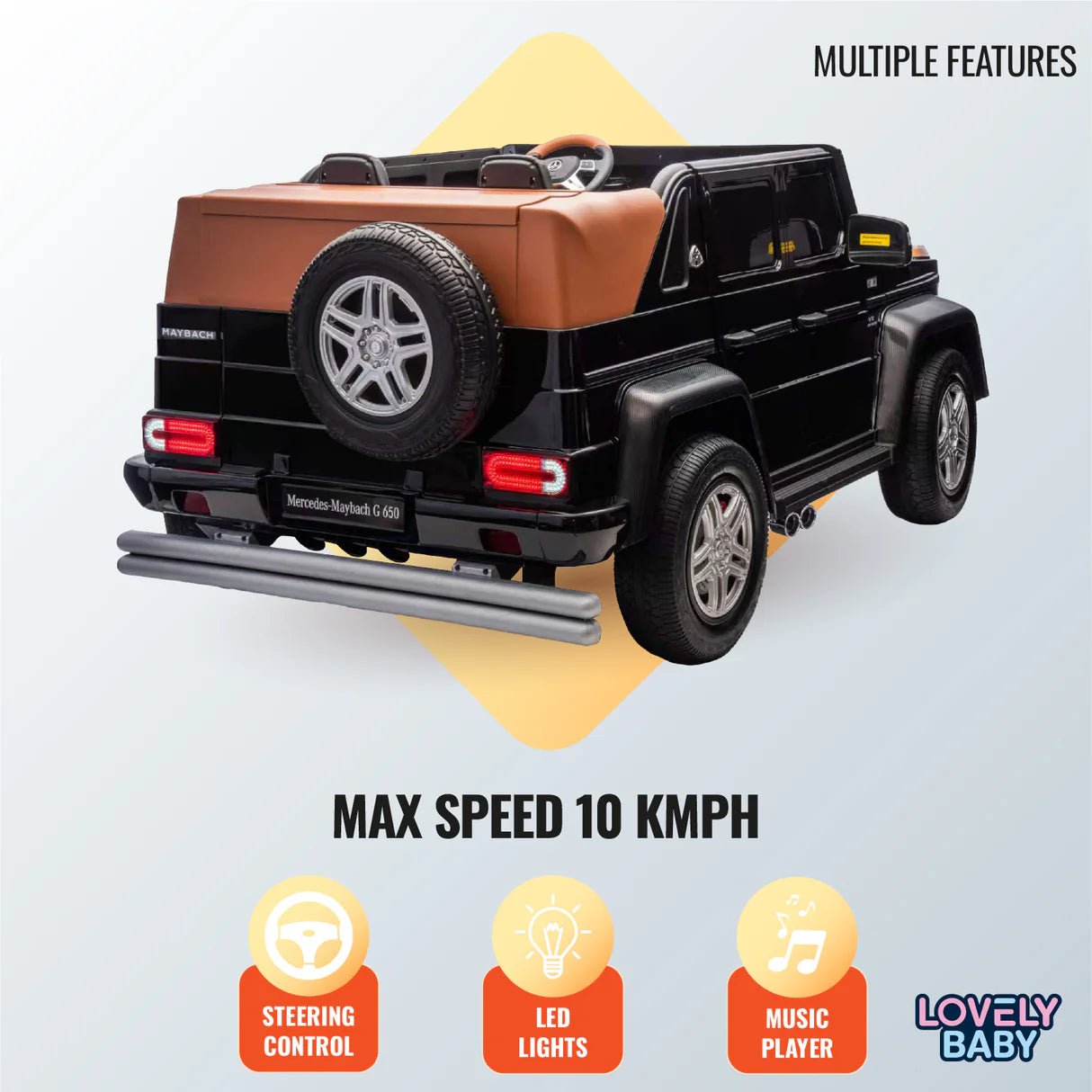 Mercedes - Maybach G650 Ride On 12V/4M Black A1000 - Colorland Toys