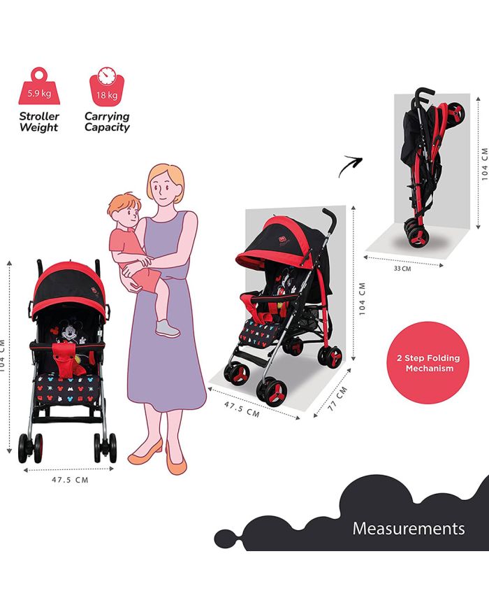 Mickey Buggy Stroller B818B-L MKA — image 2