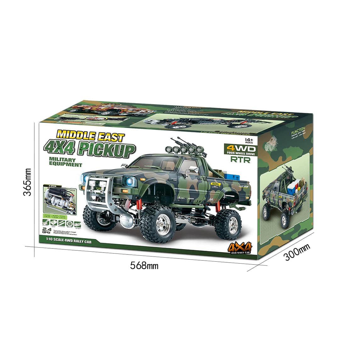 Middle East 4x4 Pickup 4WD Rally RC Car Military 1:10 - Colorland Toys