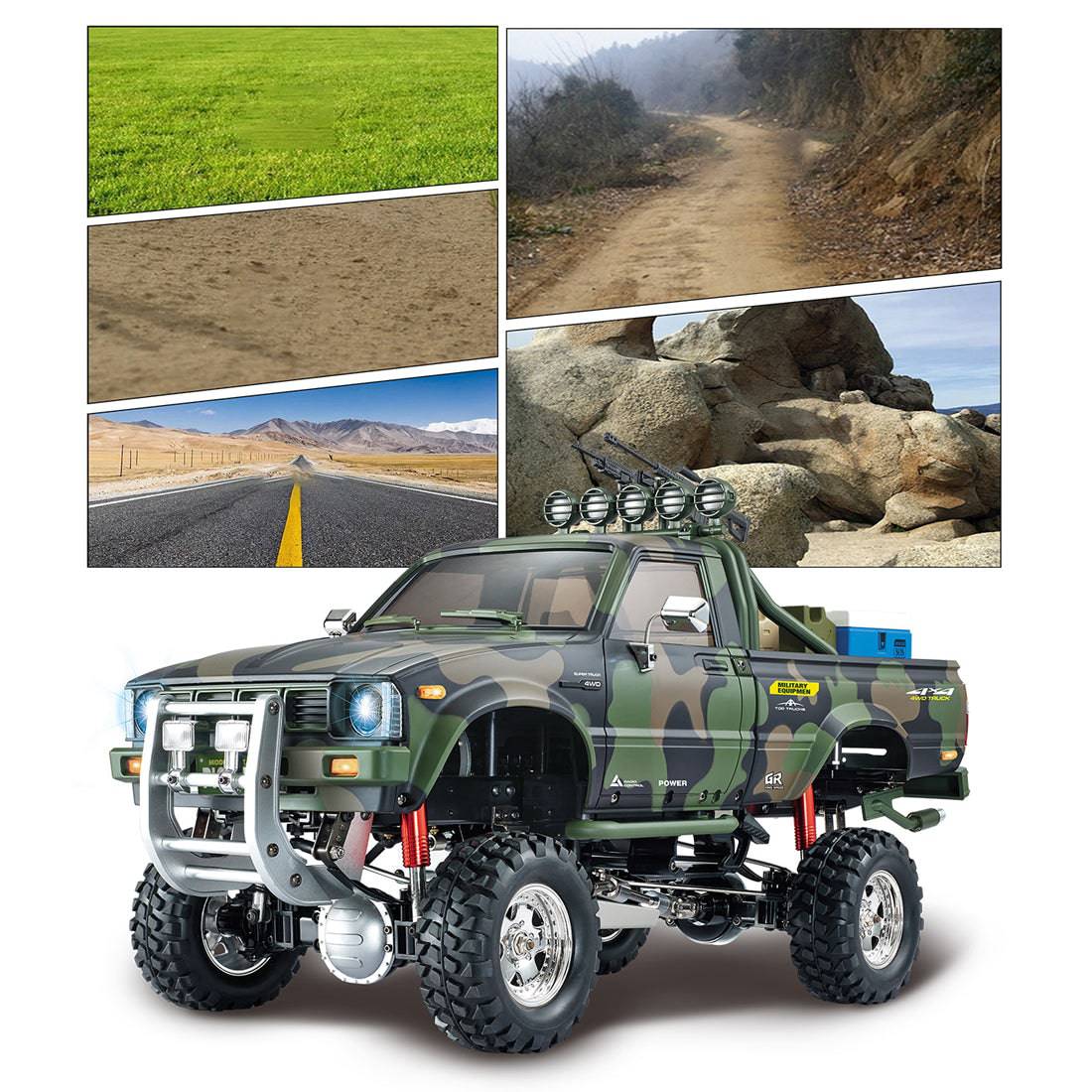 Middle East 4x4 Pickup 4WD Rally RC Car Military 1:10 - Colorland Toys