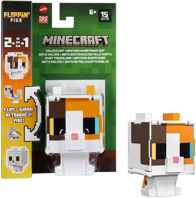 Minecraft Flippin Figures - Calico Cat HTL45/HTL43 - Colorland Toys
