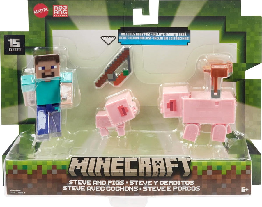 Minecraft Steve & Pigs Action Figure 2-Pack GTT53