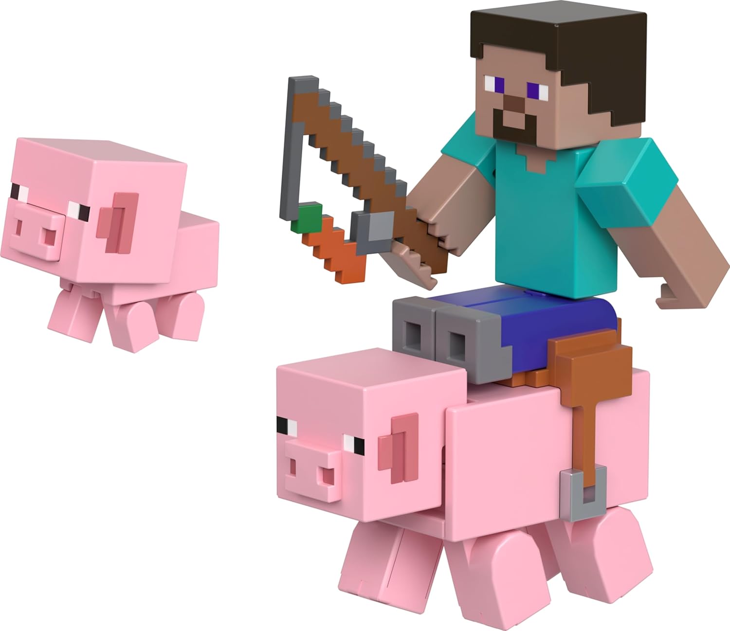 Minecraft Steve & Pigs Action Figure 2 - Pack GTT53 - Colorland Toys