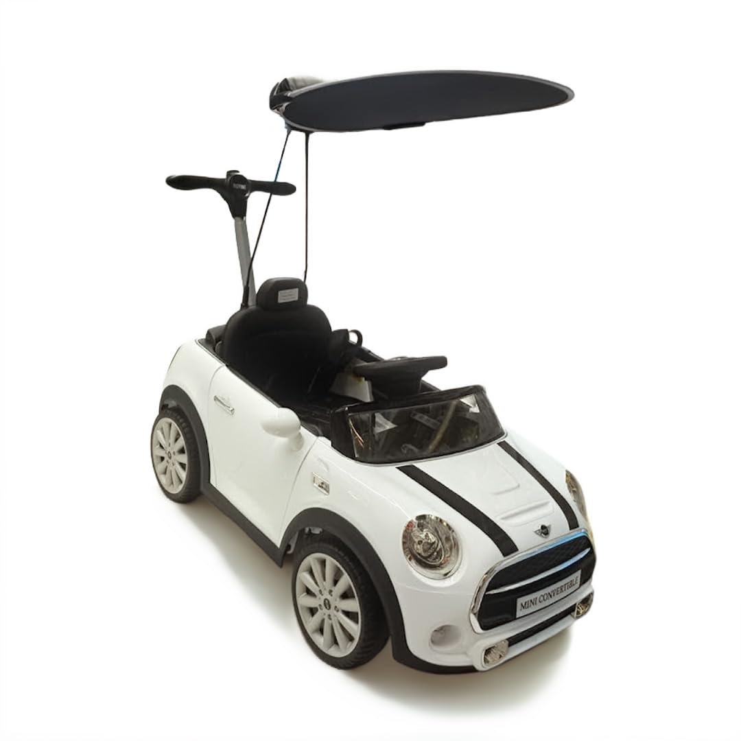 Mini Cooper Push Car with Sun Shade White 3636C — Toddler Walker Car - Colorland Toys