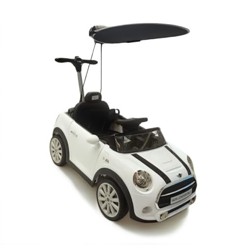 Mini Cooper Push Car with Sun Shade White 3636C — Toddler Walker Car — image 4