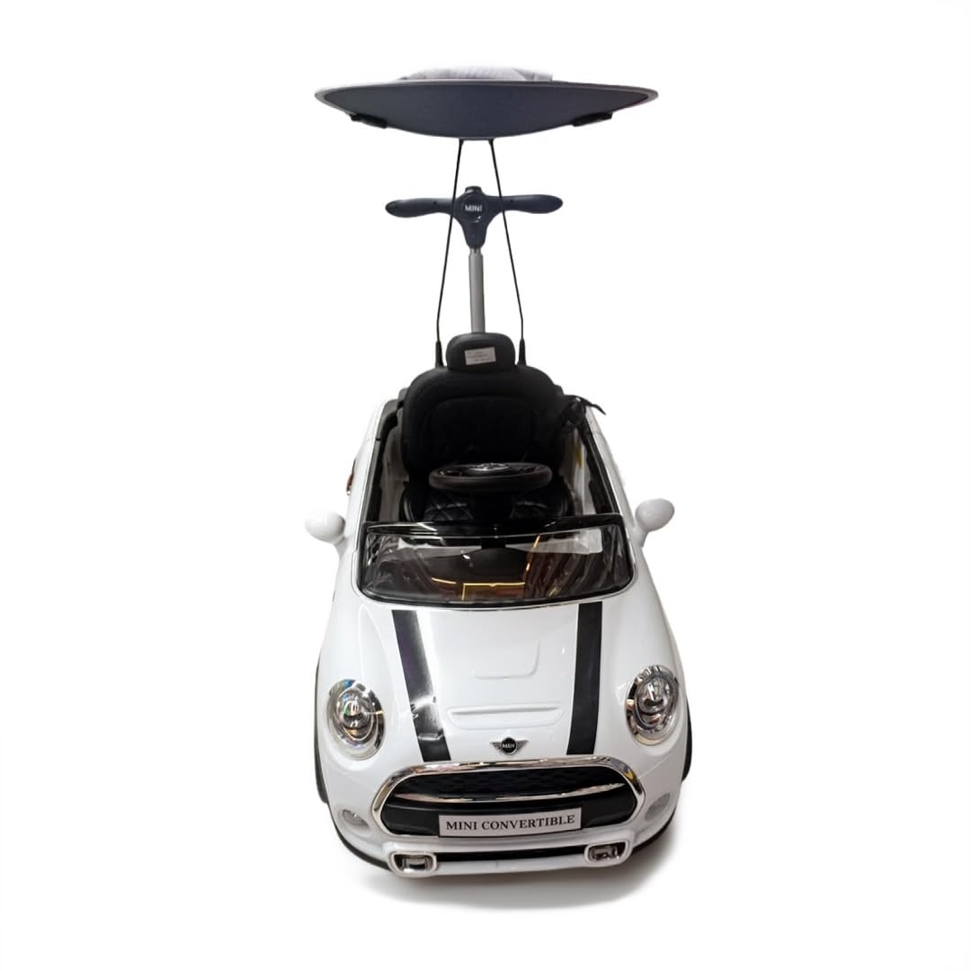 Mini Cooper Push Car with Sun Shade White 3636C — Toddler Walker Car — image 2