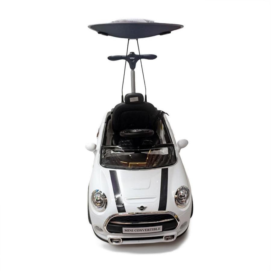 Mini Cooper Push Car with Sun Shade White 3636C — Toddler Walker Car — image 2