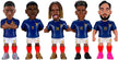 MINIX Football Stars World Cup France 5 Figure Collectible Set 7cm