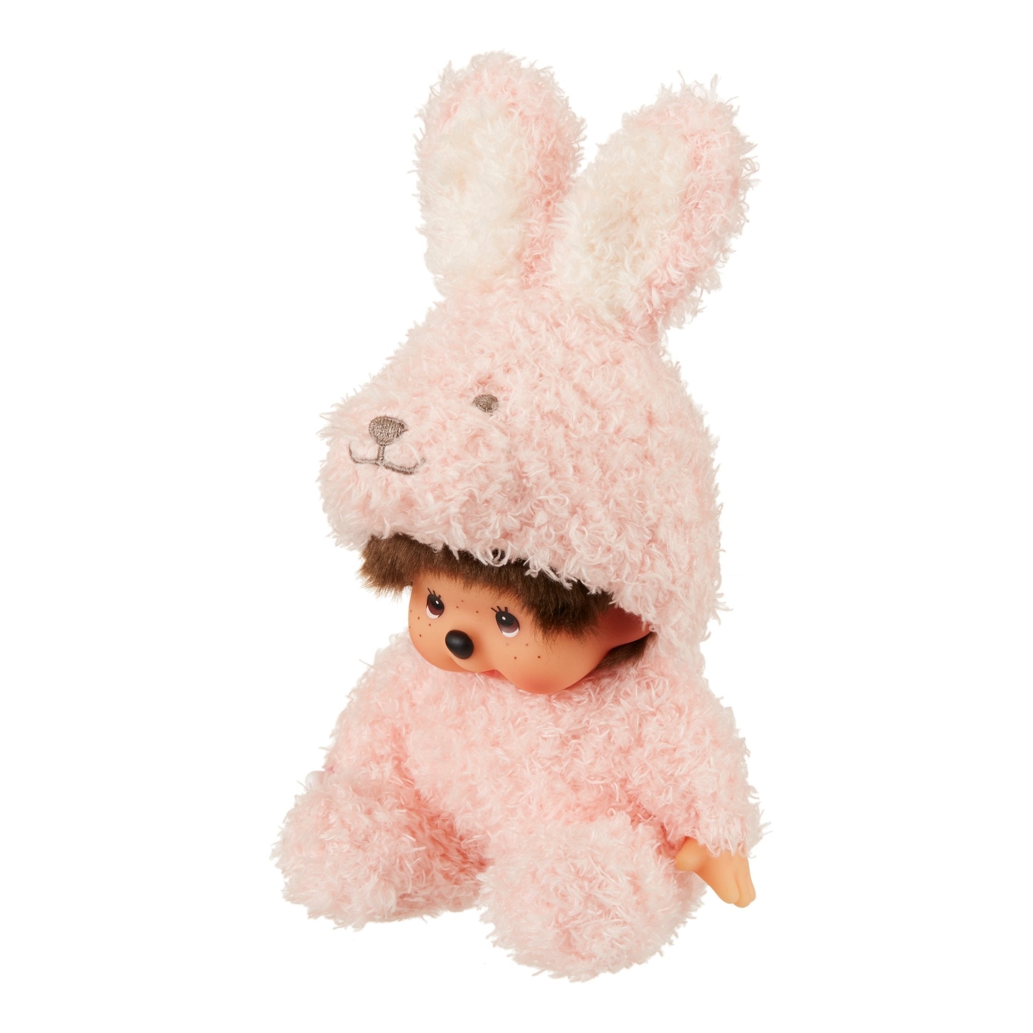 Monchhichi Sitting Fluffy Bunny Pink Plush 20cm M-245758 - Colorland Toys
