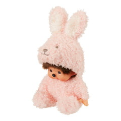 Monchhichi Sitting Fluffy Bunny Pink Plush 20cm M-245758 - Colorland Toys