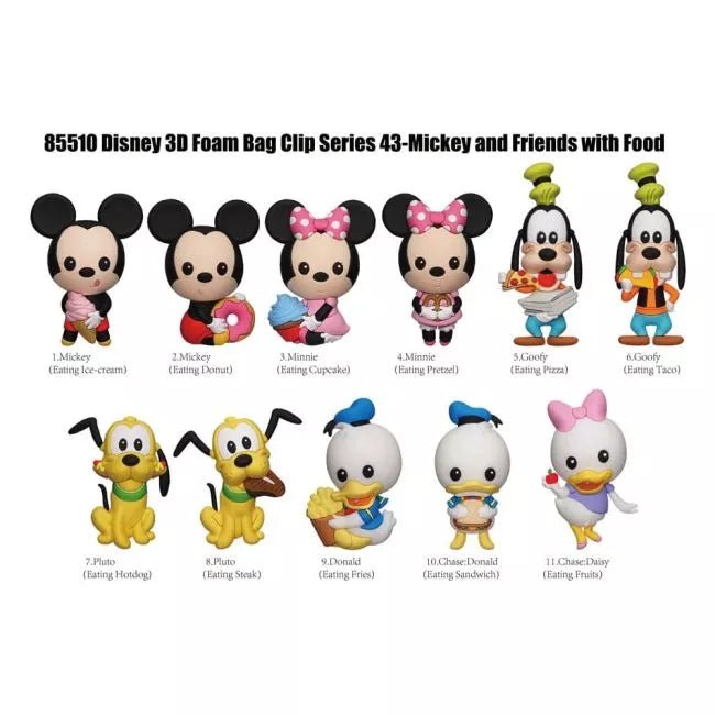 Monogram: Disney 3D Foam Bag Clip - Mickey & Friends with Food Series-43 MN85510 - Colorland Toys