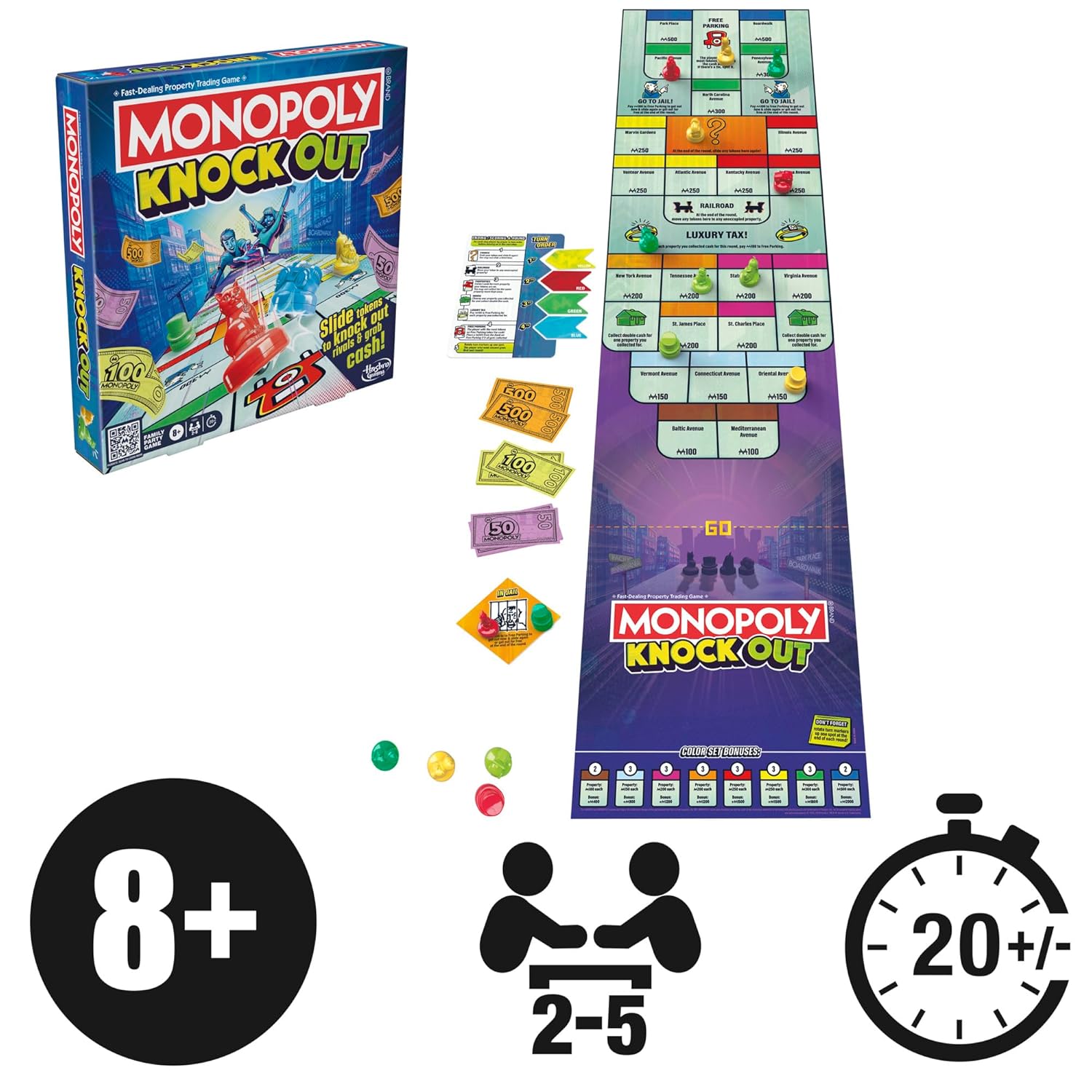 Monopoly Knockout Family Party Game - Colorland Toys