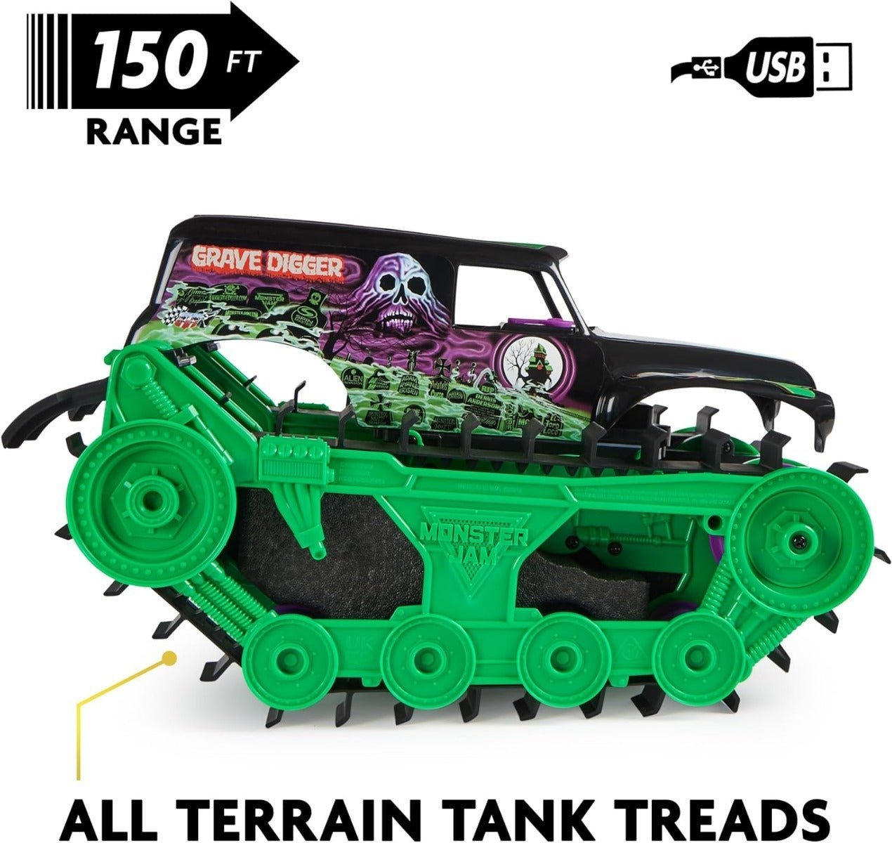 Monster Jam 1:15 RC Grave Digger Trax 6067880 - Colorland Toys