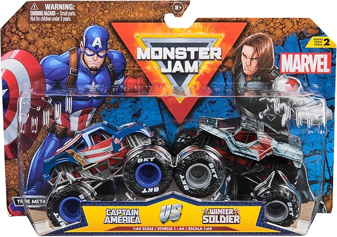 Monster Jam Marvel Vehicles 1:64 Scale 2-Pack Captain America vs Winter Soldier 6071947 — image 2