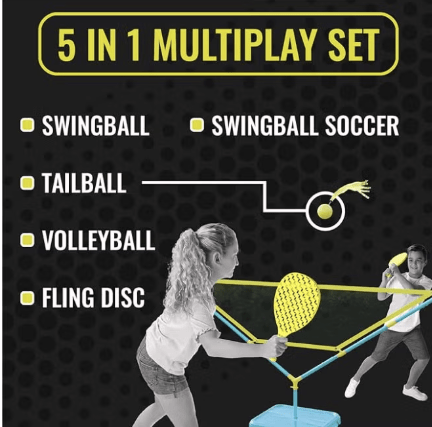 Mookie Swingball 5 In 1 Soccer Swingball, Volleyball, Flying Disk And Tailball 7303 — image 8