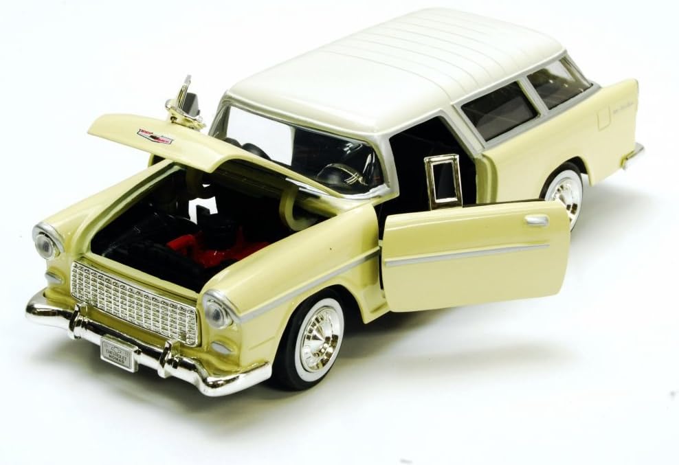 Motor Max 1955 Chevy Bel Air Nomad, Yellow, 1/24 Diecast Car — image 2