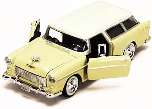 Motor Max 1955 Chevy Bel Air Nomad, Yellow, 1/24 Diecast Car — image 4