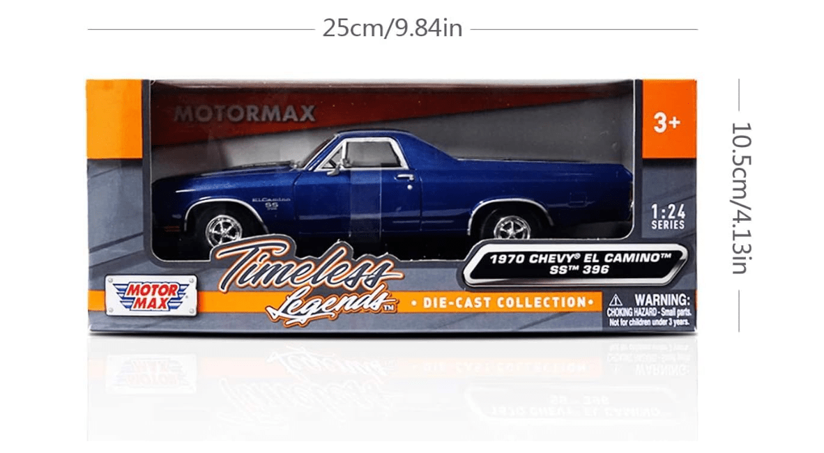 Motor Max 1970 Chevy El Camino SS 396 Blue 1:24 Series 79347 — image 3