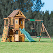 Mount Peak - Kazbek Swing Set And 2 Level Play House With Wooden Roof MP76145