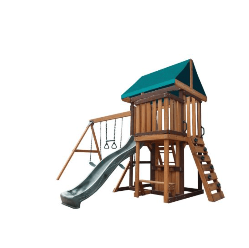 Mount Peak - Logan Swing Set & Playhouse with balcony MP76142 - Colorland Toys