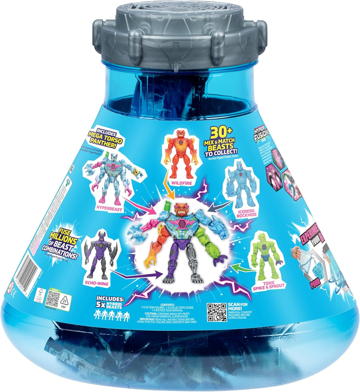 MrBeast Lab Hybrids Mega Pack – Mix & Match Fusion Action Figure Set with 5 Figures, Mega Torso Panther & Water-Reveal Experiment | 30+ Beasts to Collect — image 2