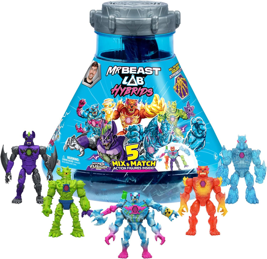 MrBeast Lab Hybrids Mega Pack – Mix & Match Fusion Action Figure Set with 5 Figures, Mega Torso Panther & Water-Reveal Experiment | 30+ Beasts to Collect — image 1