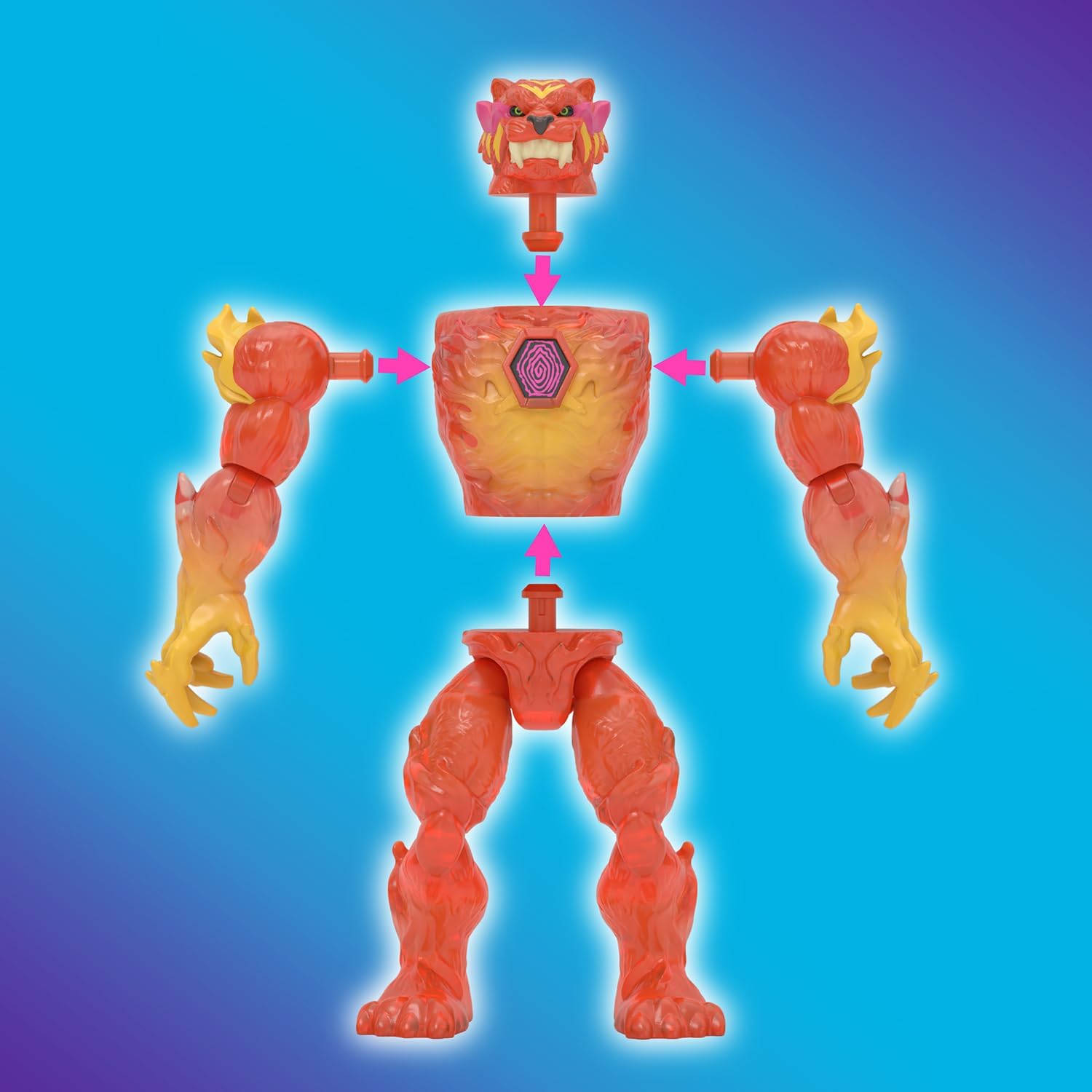 MrBeast Lab Hybrids Mega Pack – Mix & Match Fusion Action Figure Set with 5 Figures, Mega Torso Panther & Water - Reveal Experiment | 30+ Beasts to Collect - Colorland Toys